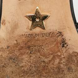 مملوكة مسبقًا حذاء باليرينا فلات ديور جلد كاناج أسود بحزام مقاس 37.5