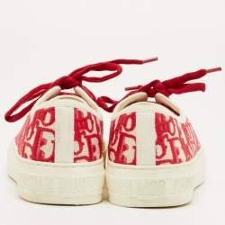 Pre Owned Dior Walk'n'Dior Size 35 Red Canvas Low Top Sneakers