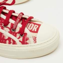 Pre Owned Dior Walk'n'Dior Size 35 Red Canvas Low Top Sneakers