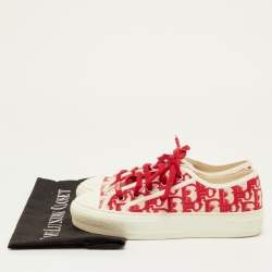 Pre Owned Dior Walk'n'Dior Size 35 Red Canvas Low Top Sneakers