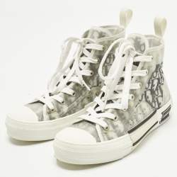 مملوكة مسبقًا Dior Oblique Size 37.5 White/Green Mesh and PVC High Top Sneakers
