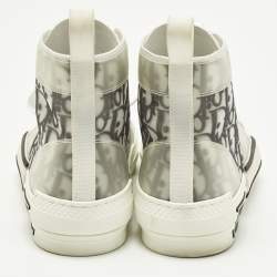 مملوكة مسبقًا Dior Oblique Size 37.5 White/Green Mesh and PVC High Top Sneakers