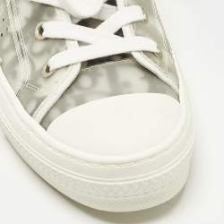 مملوكة مسبقًا Dior Oblique Size 37.5 White/Green Mesh and PVC High Top Sneakers