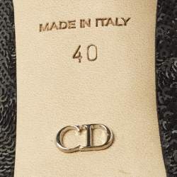 مملوكة مسبقًا Dior Size 40 Black Sequins Peep Toe Platform Pumps