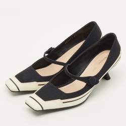 Pre Owned حذاء كعب عالي ديور تفاصيل فيونكة جلد مبطن براءة اختراع أسود مقدمة مفتوحة مقاس 38.5