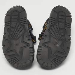 Pre Owned Dior Dioract Size 38.5 Multicolor Floral Print Fabric Flat Sandals