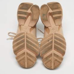 مملوكة مسبقًا حذاء رياضي ديور قماش بيج وبي في سي دي كونكت منخفض علوي مقاس 41.5