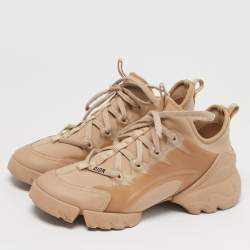 مملوكة مسبقًا حذاء رياضي ديور قماش بيج وبي في سي دي كونكت منخفض علوي مقاس 41.5