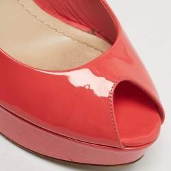 مملوكة مسبقًا Dior Size 36 Pink Patent Leather Peep Toe Platform Pumps