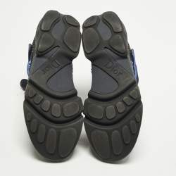 Pre Owned Dior Fusion Size 38 Black Fabric, Mesh and Rubber Crystal Embellished High Top Sneakers