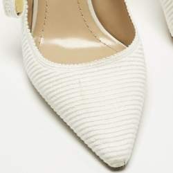 Pre Owned Dior J'Adior Size 39 White Canvas Slingback Pumps