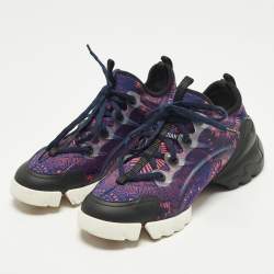 مملوكة مسبقًا Dior D-Connect Size 38.5 Multicolor Fabric and PVC Low Top Sneakers