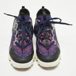 مملوكة مسبقًا Dior D-Connect Size 38.5 Multicolor Fabric and PVC Low Top Sneakers