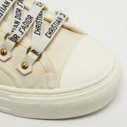 Pre Owned Dior Walk'n'Dior Size 37 Cream Canvas Low Top Sneakers