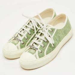 مملوكة مسبقًا حذاء رياضي ديور Walk'n'Dior قماش كاناج أخضر ومطاط مقاس 40