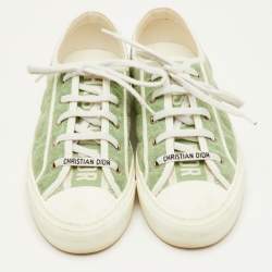 مملوكة مسبقًا حذاء رياضي ديور Walk'n'Dior قماش كاناج أخضر ومطاط مقاس 40