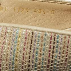 مملوكة مسبقًا حذاء إسبادريل فلات ديور غرانفيل قماش تويد متعدد الألوان مقاس 40.5