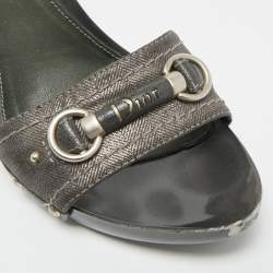 Pre Owned صندل سلايد ديور دنيم رمادي مقاس 39.5