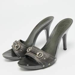 Pre Owned صندل سلايد ديور دنيم رمادي مقاس 39.5