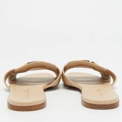 مملوكة مسبقًا صندل سلايد فلات ديور 30 مونتايغن جلد بيج مقاس 41