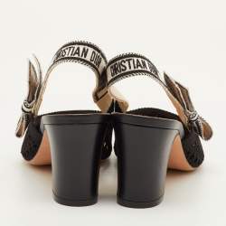 مملوكة مسبقًا حذاء كعب عالي ديور ديور وموا قماش وجلد أسود مقاس 40