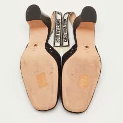 مملوكة مسبقًا حذاء كعب عالي ديور ديور وموا قماش وجلد أسو�د مقاس 40