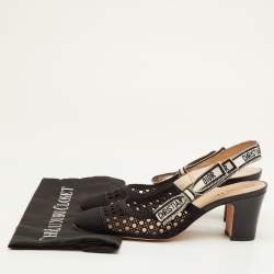 مملوكة مسبقًا حذاء كعب عالي ديور ديور وموا قماش وجلد أسود مقاس 40