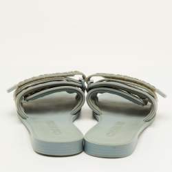 Pre Owned صندل فلات ديور ديوريفولوشن كاناج مطاط أزرق أردوازي مقاس 40