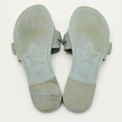 Pre Owned صندل فلات ديور ديوريفولوشن كاناج مطاط أزرق أردوازي مقاس 40