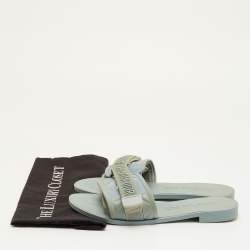 Pre Owned صندل فلات ديور ديوريفولوشن كاناج مطاط أزرق أردوازي مقاس 40