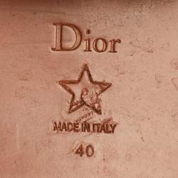 مملوكة مسبقًا Dior Diorally Size 40 Black/Red Leather Mid Calf Motorcycle Boots