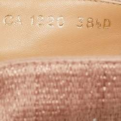 Pre Owned Dior Granville Size 38.5 Pink Lurex Fabric Espadrille Flats