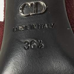 Pre Owned Dior Size 36.5 Burgundy Suede Ankle Strap D'orsay Pointed Toe Pumps