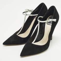 مملوكة مسبقًا Dior Coquette Size 39.5 Black Leather and Suede Mary Jane Pumps