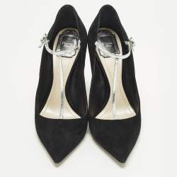 مملوكة مسبقًا Dior Coquette Size 39.5 Black Leather and Suede Mary Jane Pumps