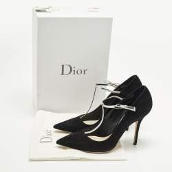 مملوكة مسبقًا Dior Coquette Size 39.5 Black Leather and Suede Mary Jane Pumps