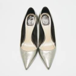 مملوكة مسبقًا Dior Size 40 Metallic Patent Leather Pointed Toe Pumps