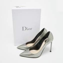 مملوكة مسبقًا Dior Size 40 Metallic Patent Leather Pointed Toe Pumps