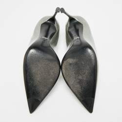 مملوكة مسبقًا Dior Size 40 Metallic Patent Leather Pointed Toe Pumps