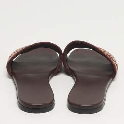 Pre Owned صندل سلايد ديور قماش مطرز أزرق داكن مقاس 40