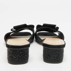 مملوكة مسبقًا صندل ديور أيديلي بفص كريستال وفينكة شامواه أسود مقاس 39