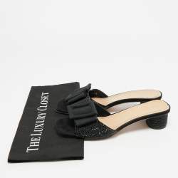 مملوكة مسبقًا صندل ديور أيديلي بفص كريستال وفينكة شامواه أسود مقاس 39