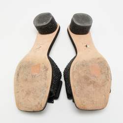 مملوكة مسبقًا صندل ديور أيديلي بفص كريستال وفينكة شامواه أسود مقاس 39