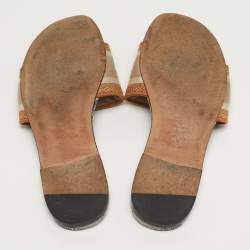 مملوكة مسبقًا Dior Dway Size 39 Multicolor Canvas Embroidered Flat Slide