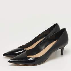 Pre Owned حذاء كعب عالي ديور جلد لامع أسود بمقدمة مدببة مقاس 39