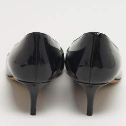 Pre Owned حذاء كعب عالي ديور جلد لامع أسود بمقدمة مدببة مقاس 39