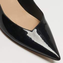 Pre Owned حذاء كعب عالي ديور جلد لامع أسود بمقدمة مدببة مقاس 39