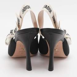 Pre Owned حذاء كعب عالي ديور جادور قماش تقني أسود حزام خلفي مقاس 37