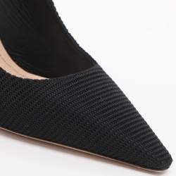 Pre Owned حذاء كعب عالي ديور جادور قماش تقني أسود حزام خلفي مقاس 37