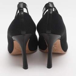 Pre Owned Dior J'Adior Size 37.5 Black Technical Fabric and Leather Pumps
